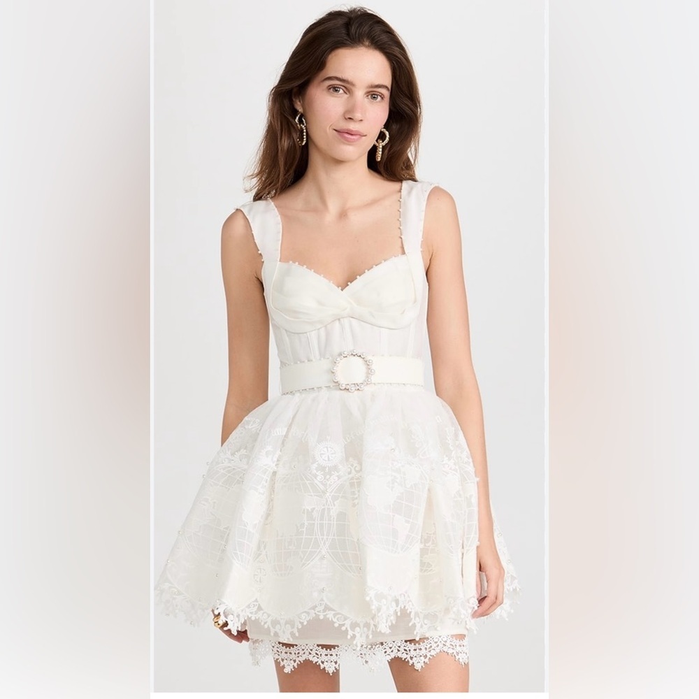 Zimmermann The High Tide Mesh Embroidered Mini Dress Size 2 /Medium - Picture 4 of 12